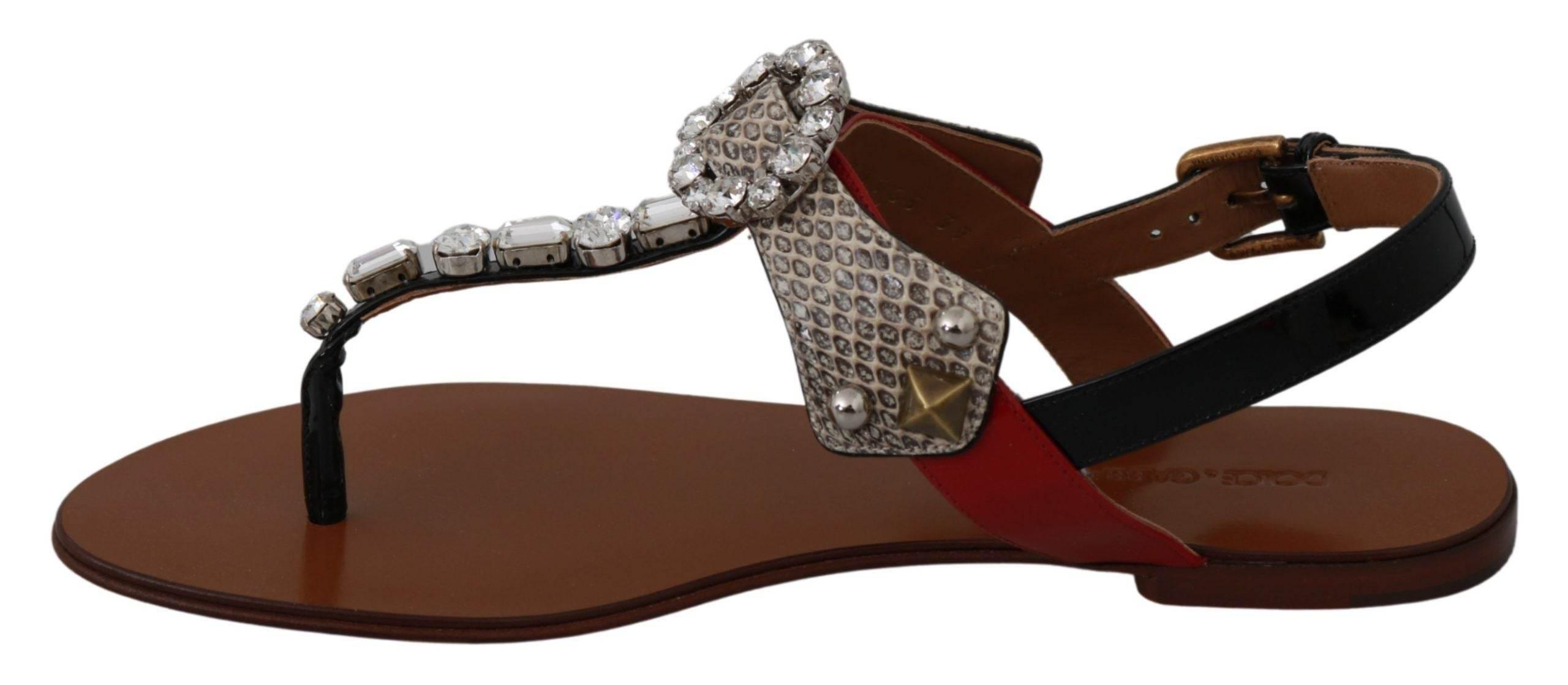 Dolce & Gabbana Elegant Strappy Sandals with Exotic Charm - Hilstor