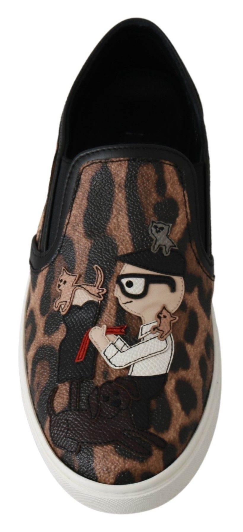 Dolce & Gabbana Chic Leopard Print Loafers for Elegant Comfort - Hilstor