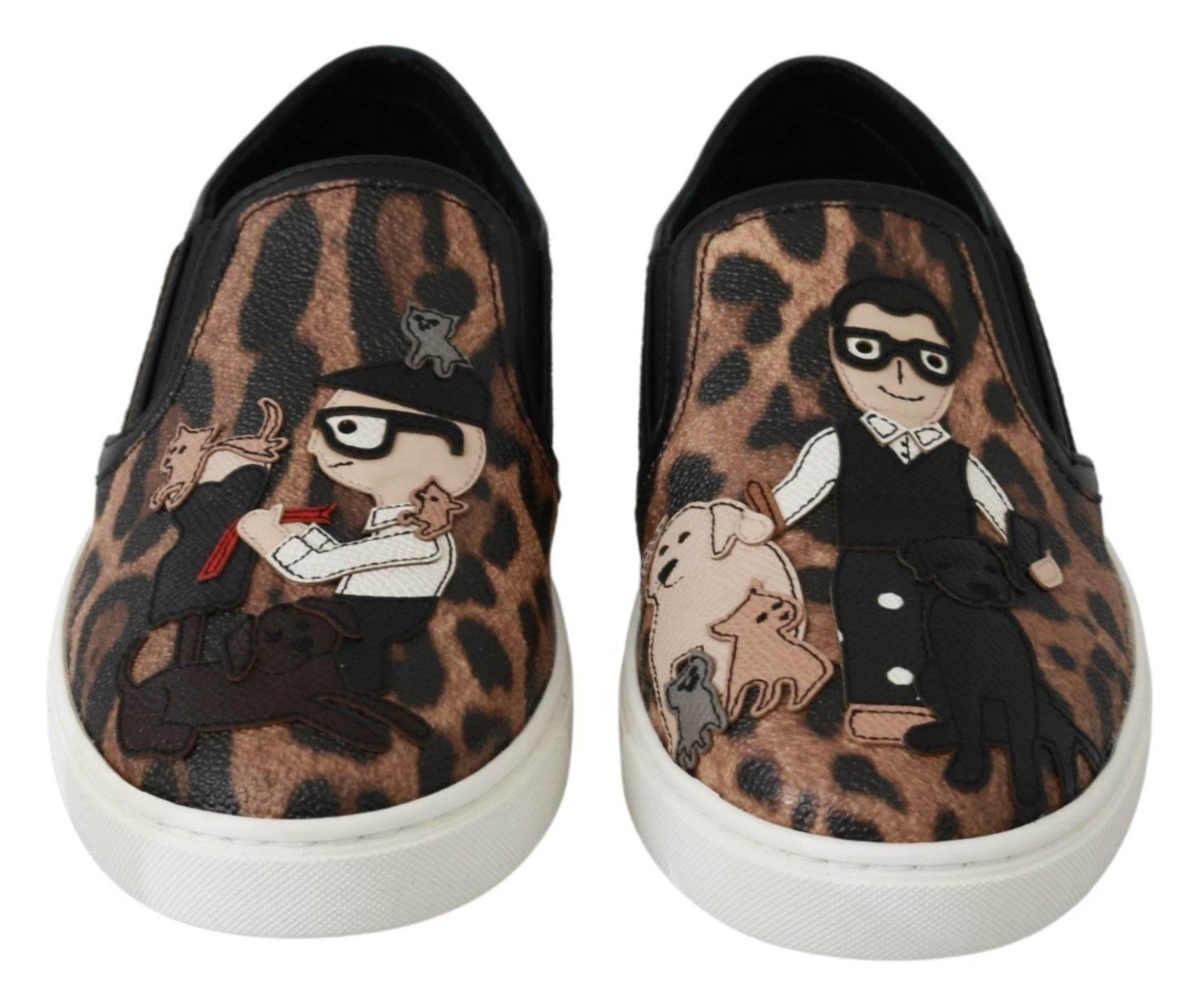 Dolce & Gabbana Chic Leopard Print Loafers for Elegant Comfort - Hilstor