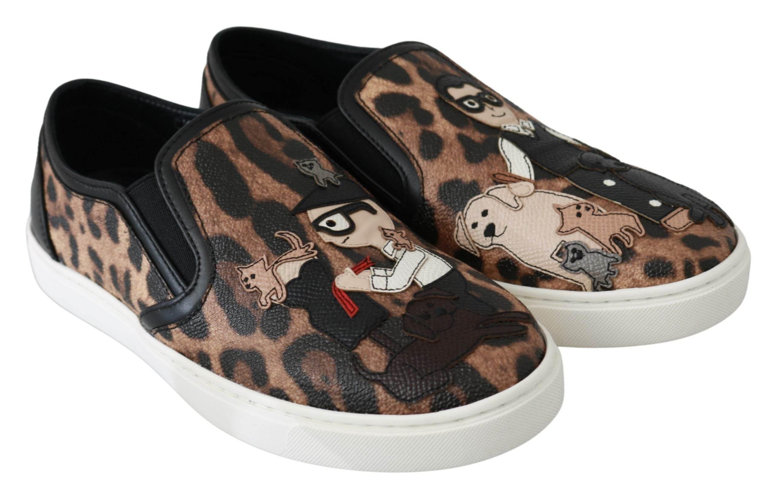 Dolce & Gabbana Chic Leopard Print Loafers for Elegant Comfort - Hilstor