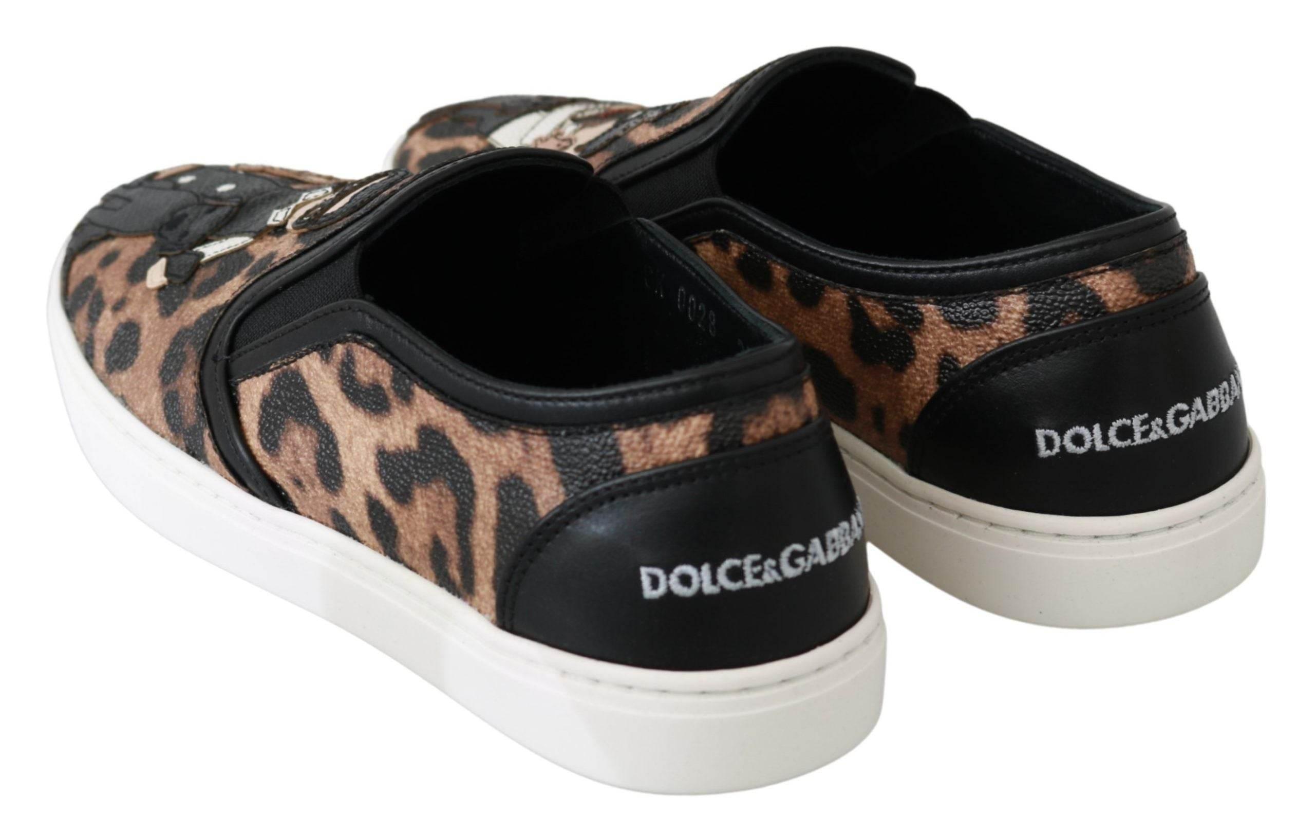 Dolce & Gabbana Chic Leopard Print Loafers for Elegant Comfort - Hilstor