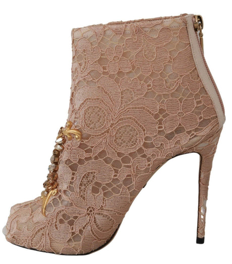 Dolce & Gabbana Elegant Lace Stilettos with Crystal Accents - Hilstor