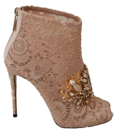 Dolce & Gabbana Elegant Lace Stilettos with Crystal Accents - Hilstor