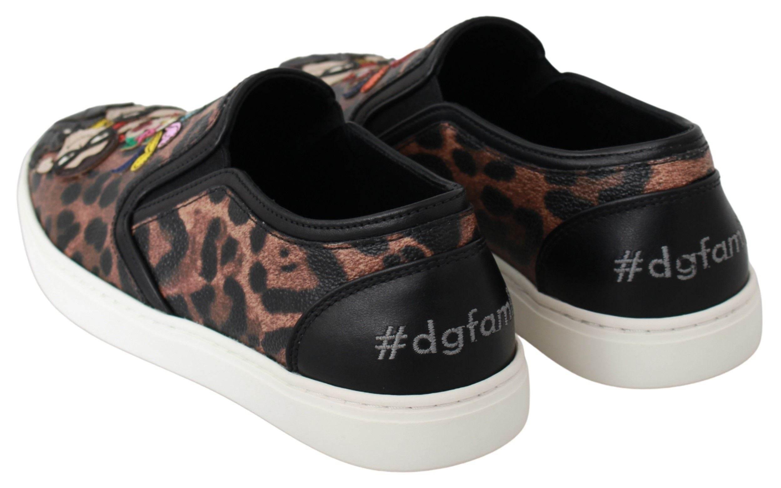 Dolce & Gabbana Leather Leopard #dgfamily Loafers Shoes - Hilstor