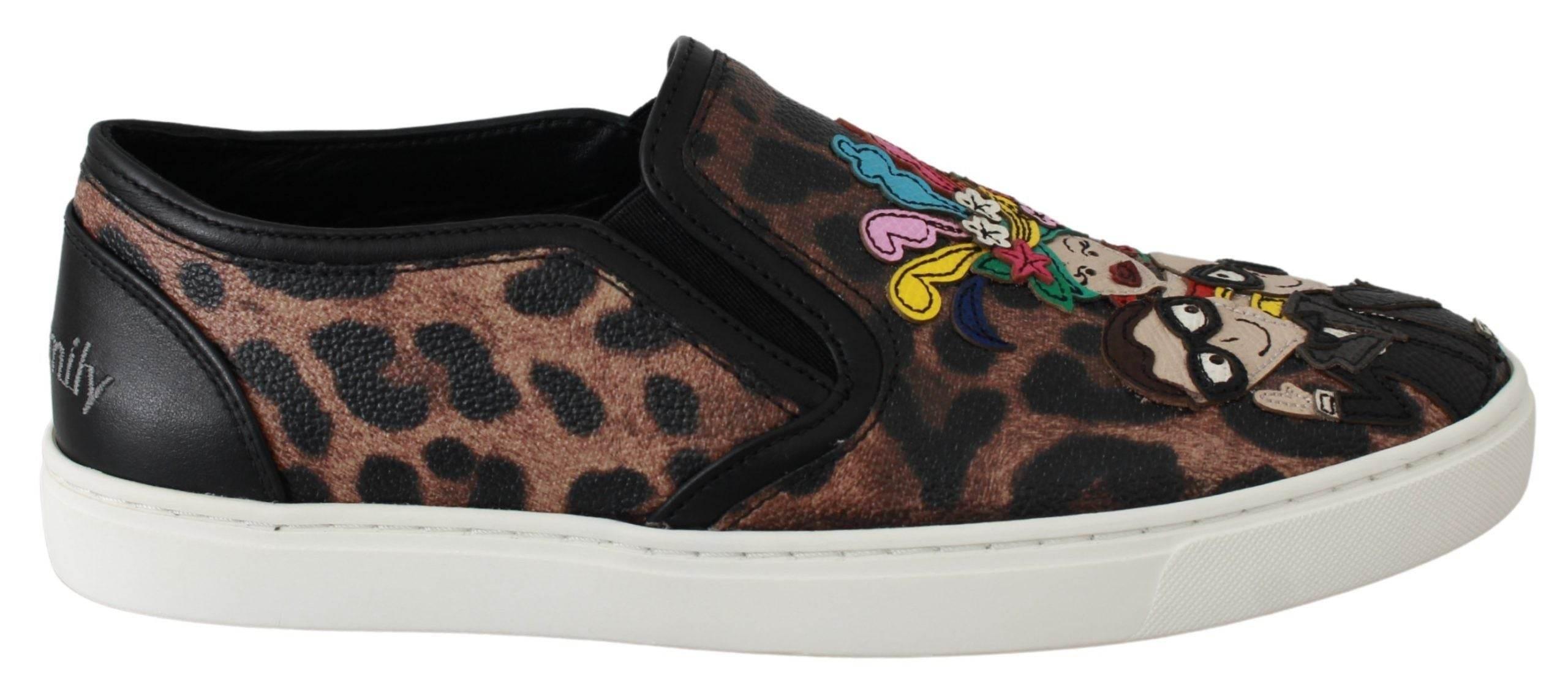 Dolce & Gabbana Leather Leopard #dgfamily Loafers Shoes - Hilstor
