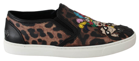 Dolce & Gabbana Leather Leopard #dgfamily Loafers Shoes - Hilstor