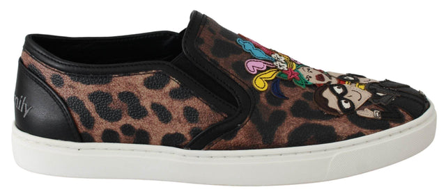 Dolce & Gabbana Leather Leopard #dgfamily Loafers Shoes - Hilstor