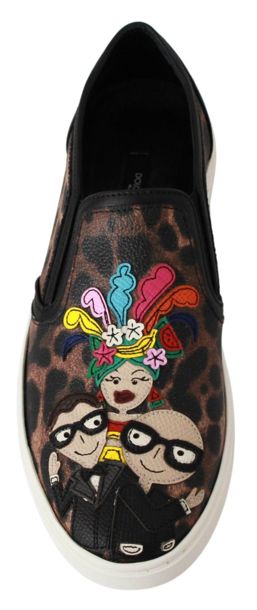Dolce & Gabbana Leather Leopard #dgfamily Loafers Shoes - Hilstor