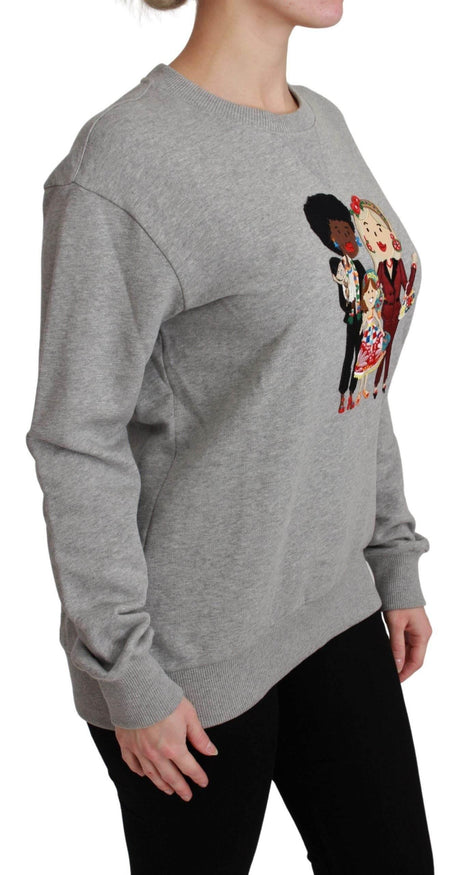 Dolce & Gabbana Gray #dgfamily Cotton Pullover Sweater - Hilstor