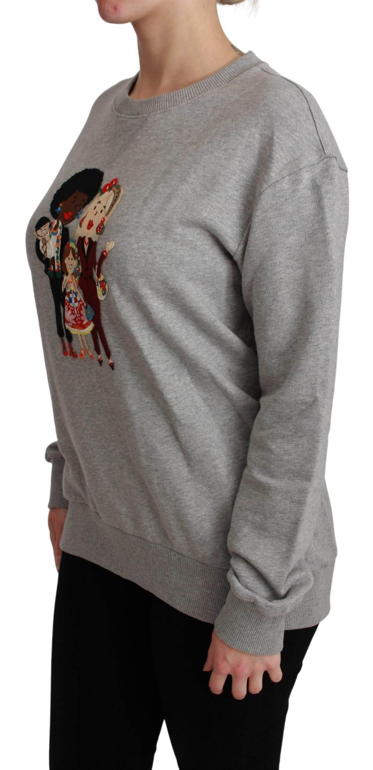 Dolce & Gabbana Gray #dgfamily Cotton Pullover Sweater - Hilstor