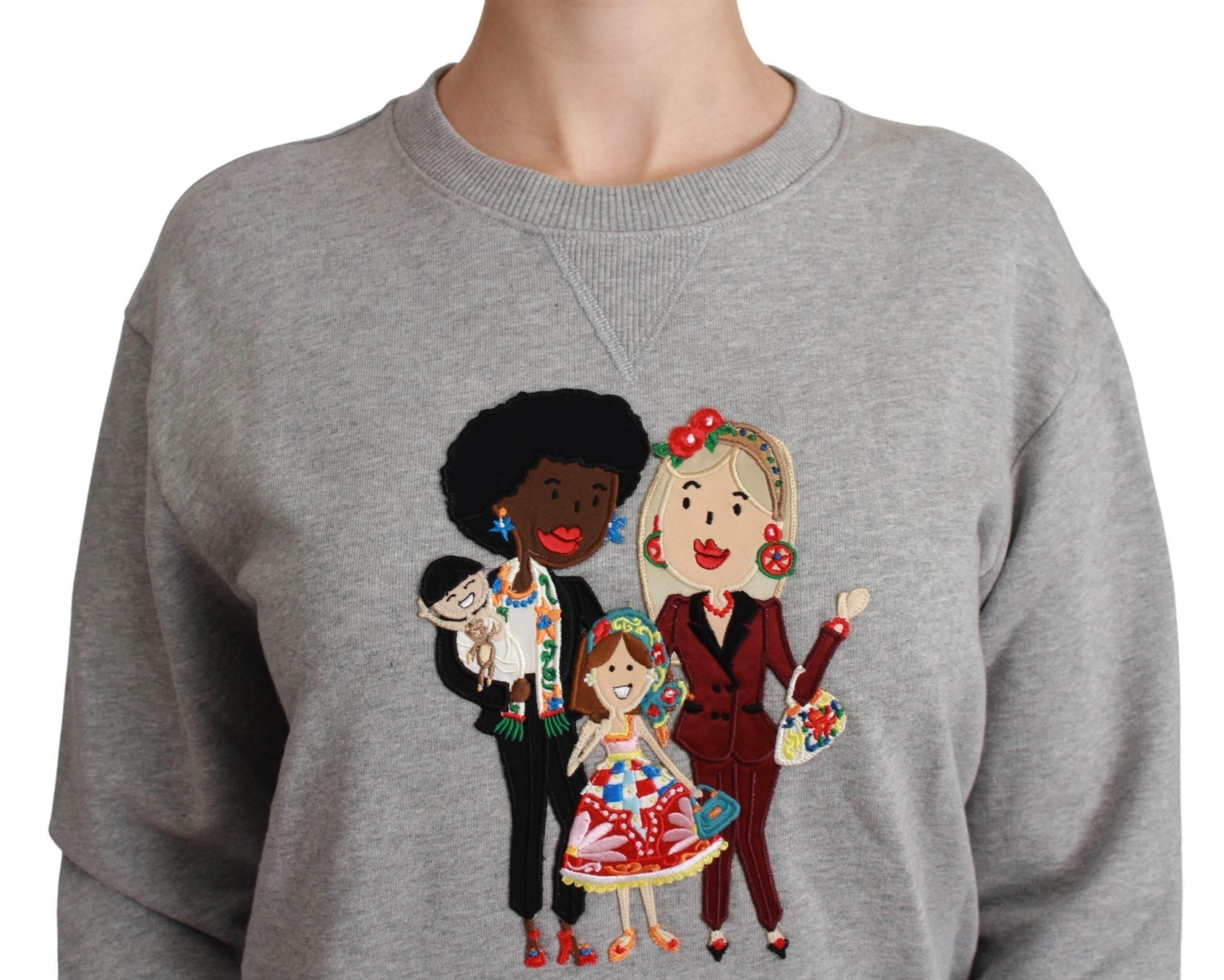 Dolce & Gabbana Gray #dgfamily Cotton Pullover Sweater - Hilstor