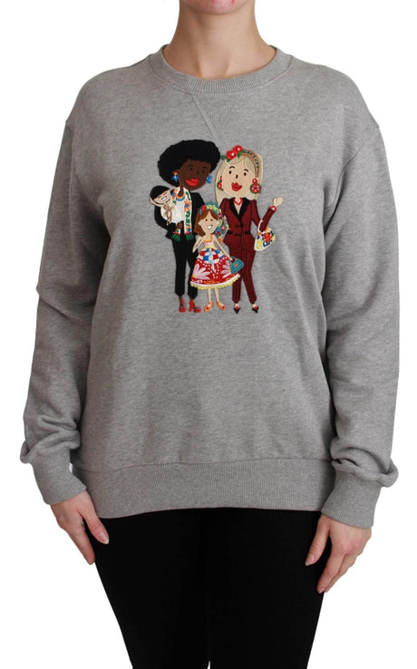 Dolce & Gabbana Gray #dgfamily Cotton Pullover Sweater - Hilstor