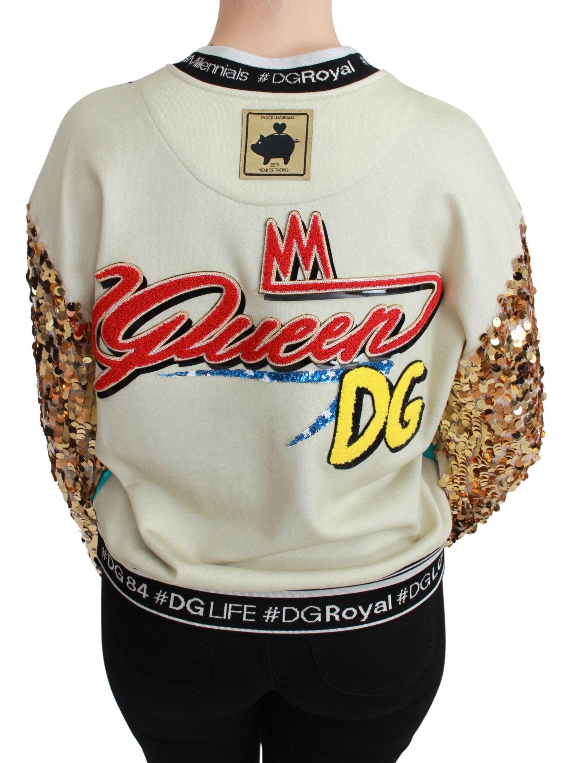 Dolce & Gabbana Year of the Pig Sequined Top Sweater - Hilstor