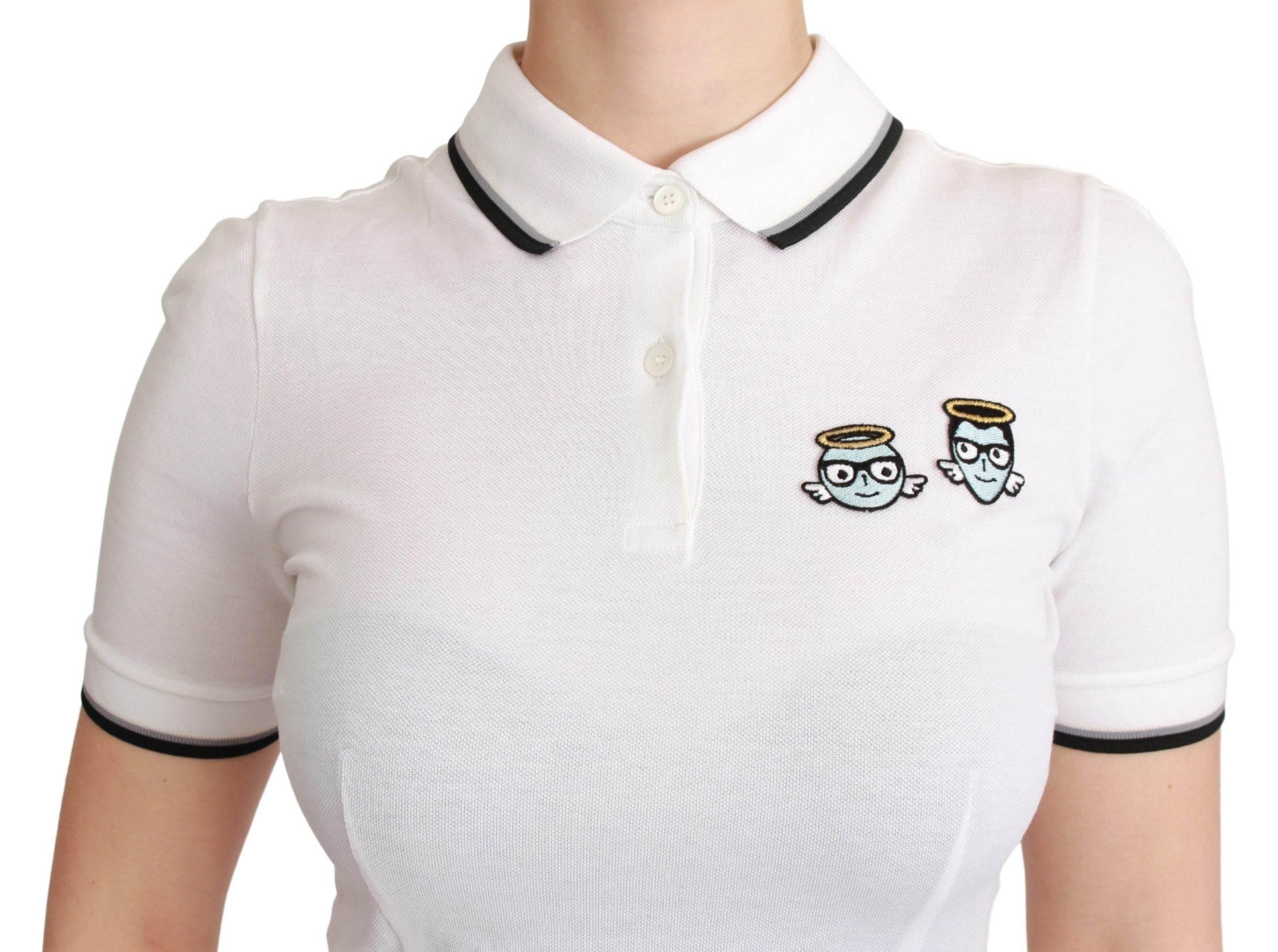 Dolce & Gabbana Chic Polo Angel Embroidered T-shirt - Hilstor