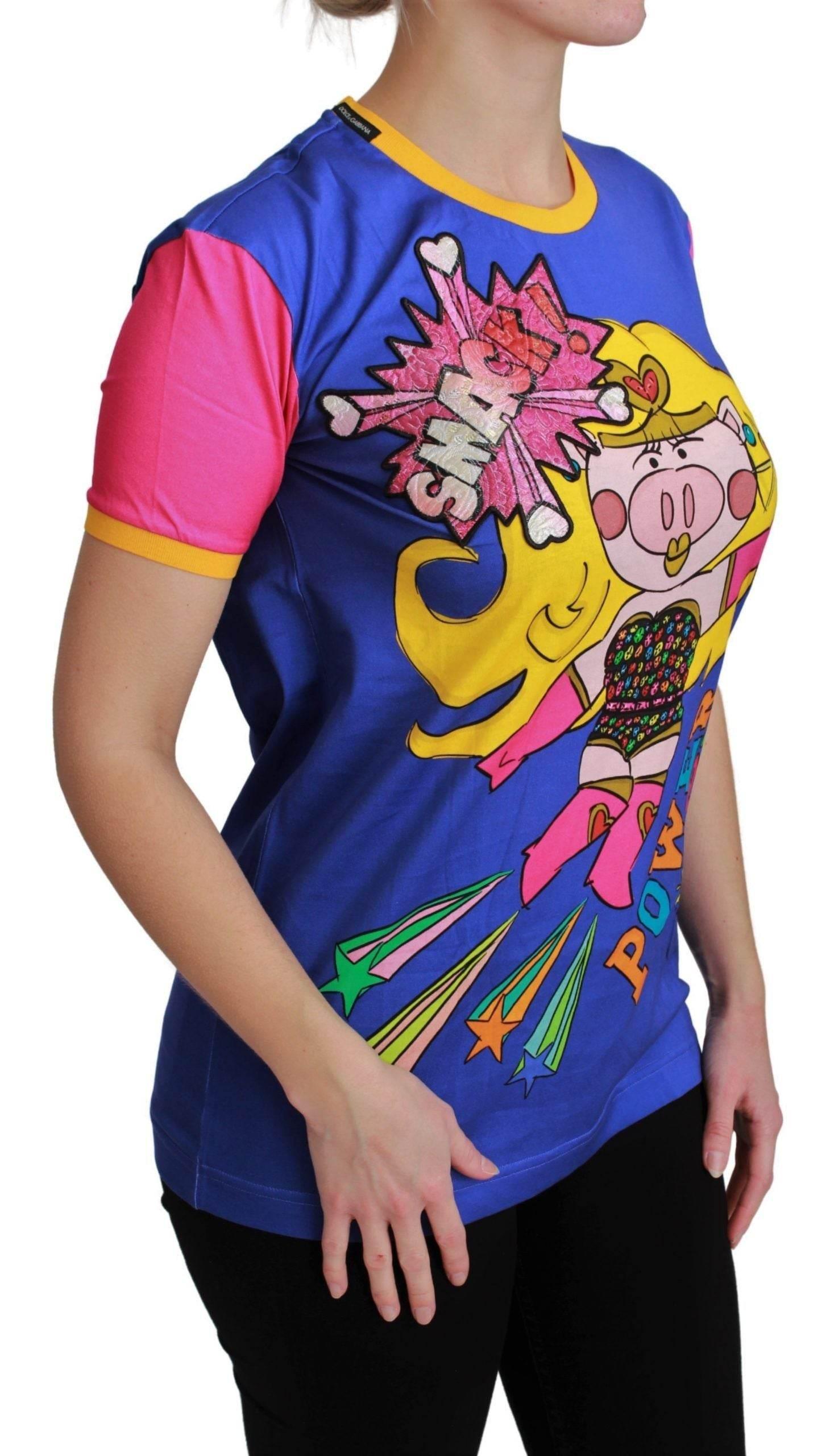 Dolce & Gabbana Purple PIG SUPERGIRL Top Cotton T-shirt - Hilstor