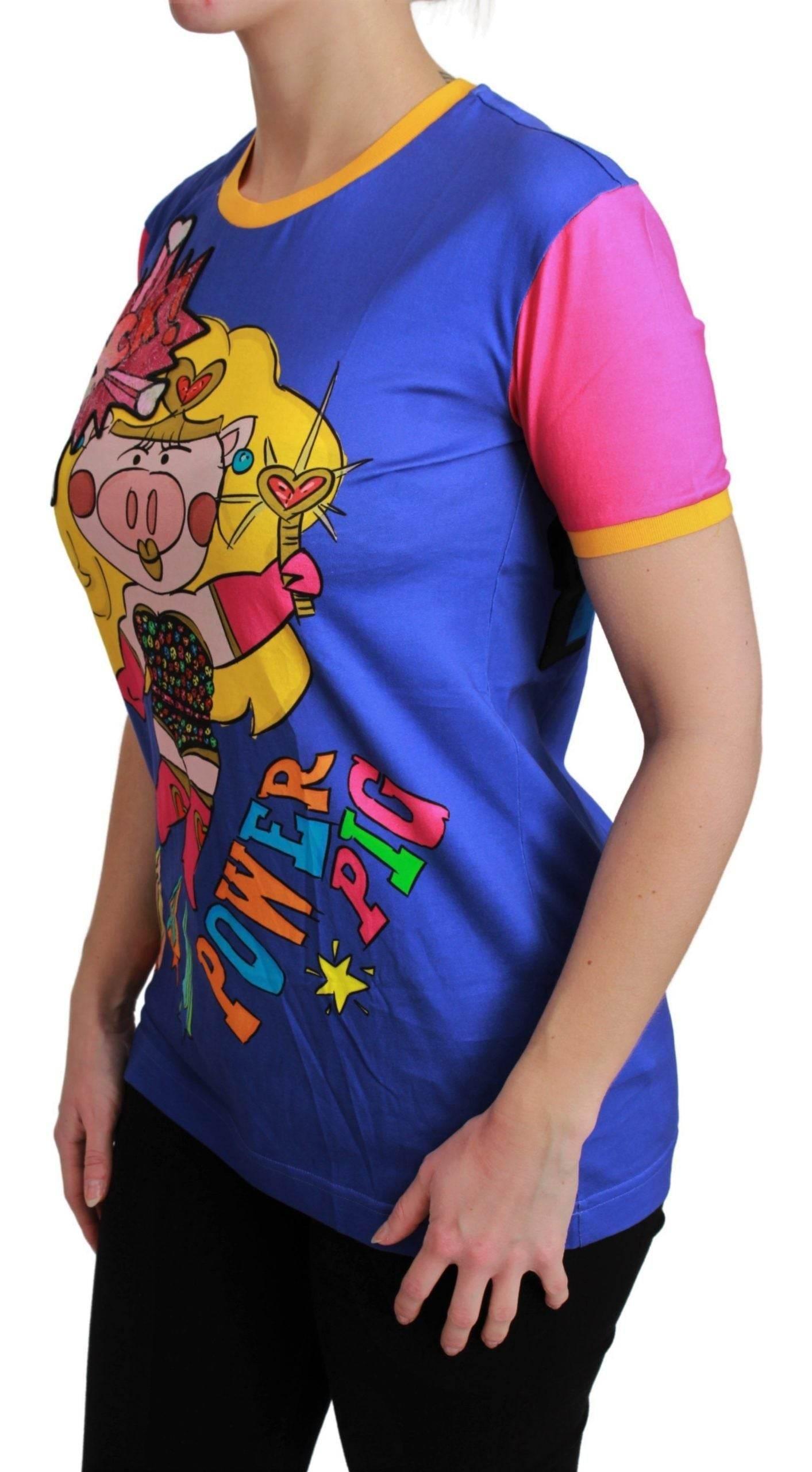 Dolce & Gabbana Purple PIG SUPERGIRL Top Cotton T-shirt - Hilstor