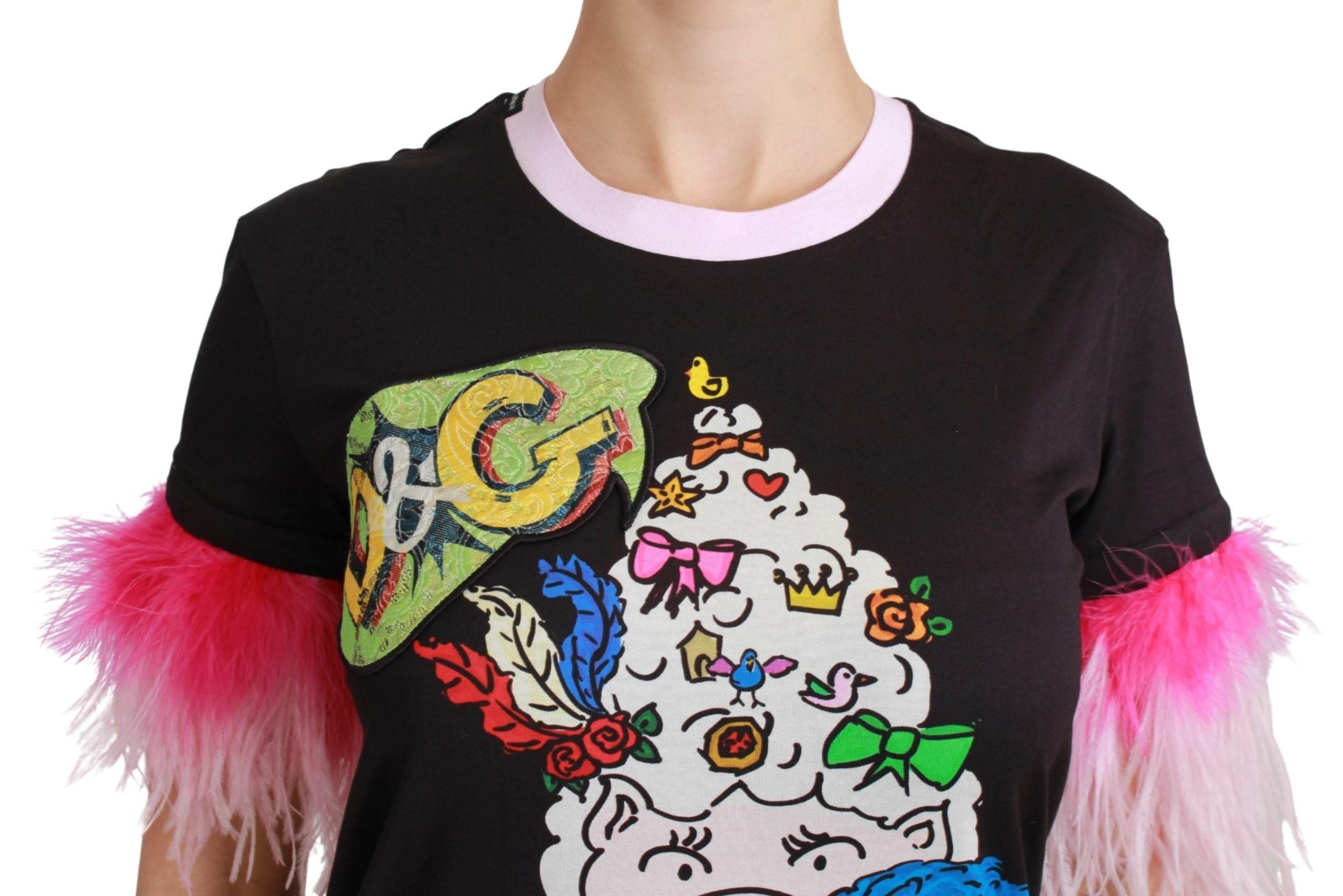 Dolce & Gabbana Black YEAR OF THE PIG Top Cotton T-shirt - Hilstor