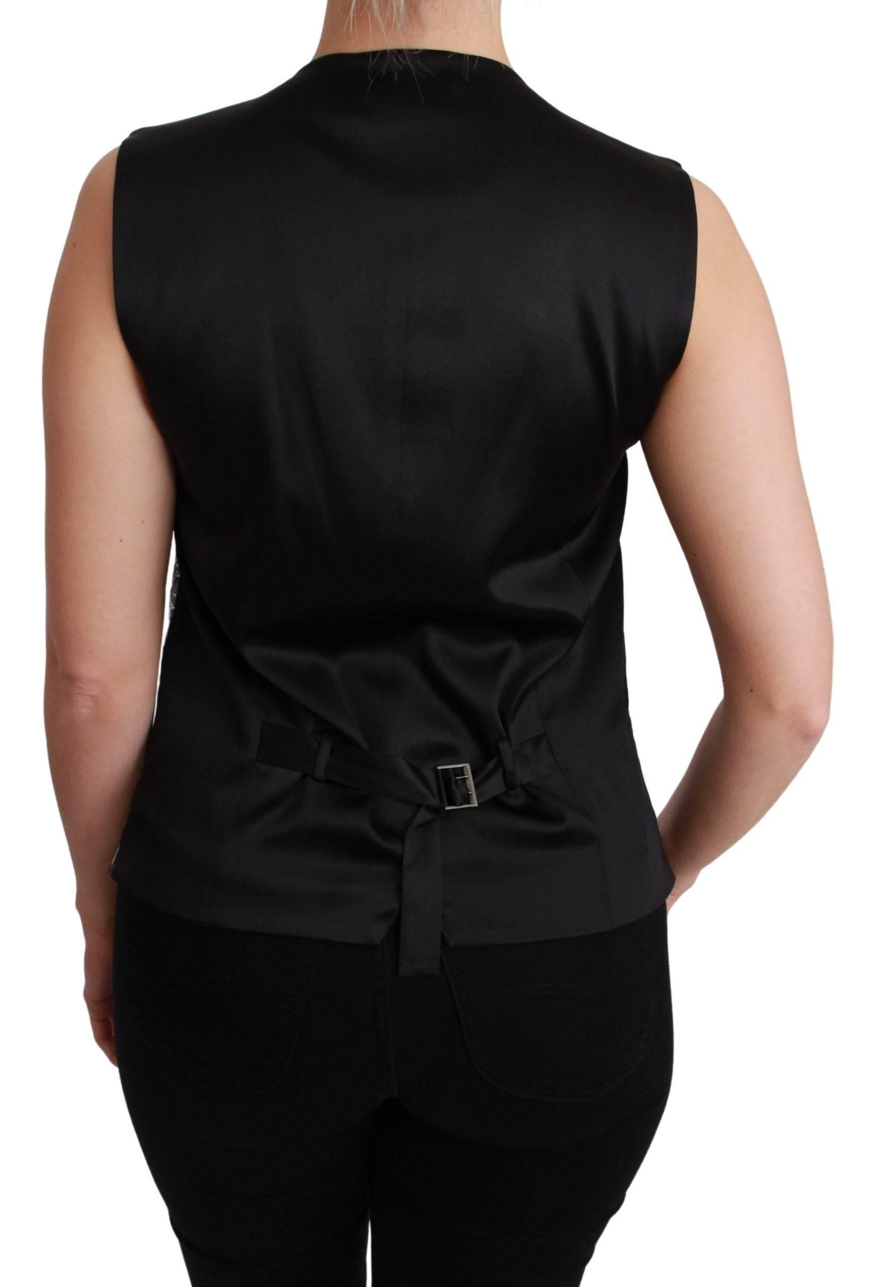Dolce & Gabbana Elegant Silver Sleeveless Brocade Vest - Hilstor