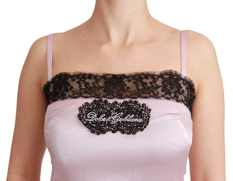 Dolce & Gabbana Elegant Silk Lace Detail Tank Top - Hilstor