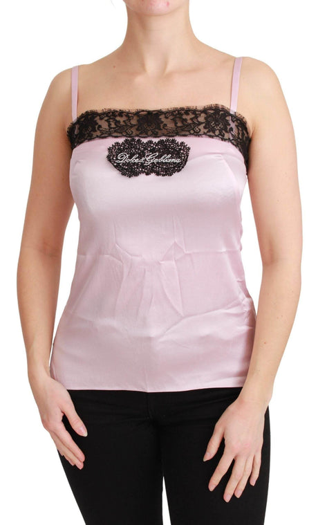 Dolce & Gabbana Elegant Silk Lace Detail Tank Top - Hilstor