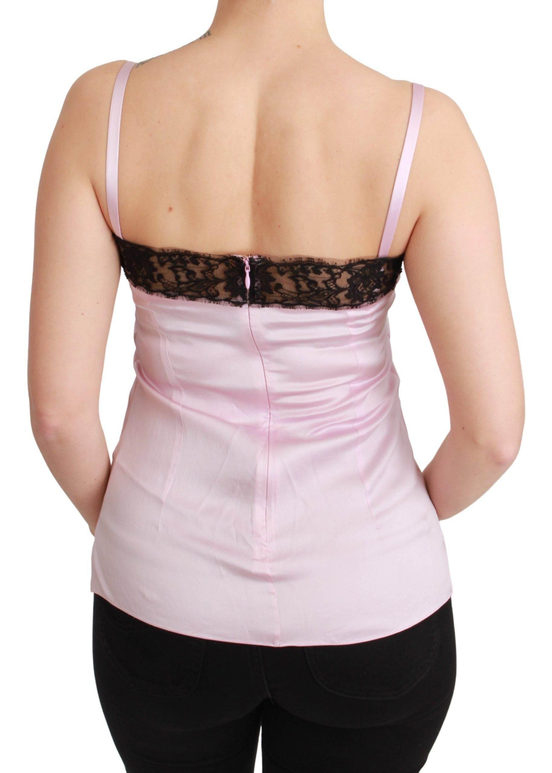 Dolce & Gabbana Elegant Silk Lace Detail Tank Top - Hilstor