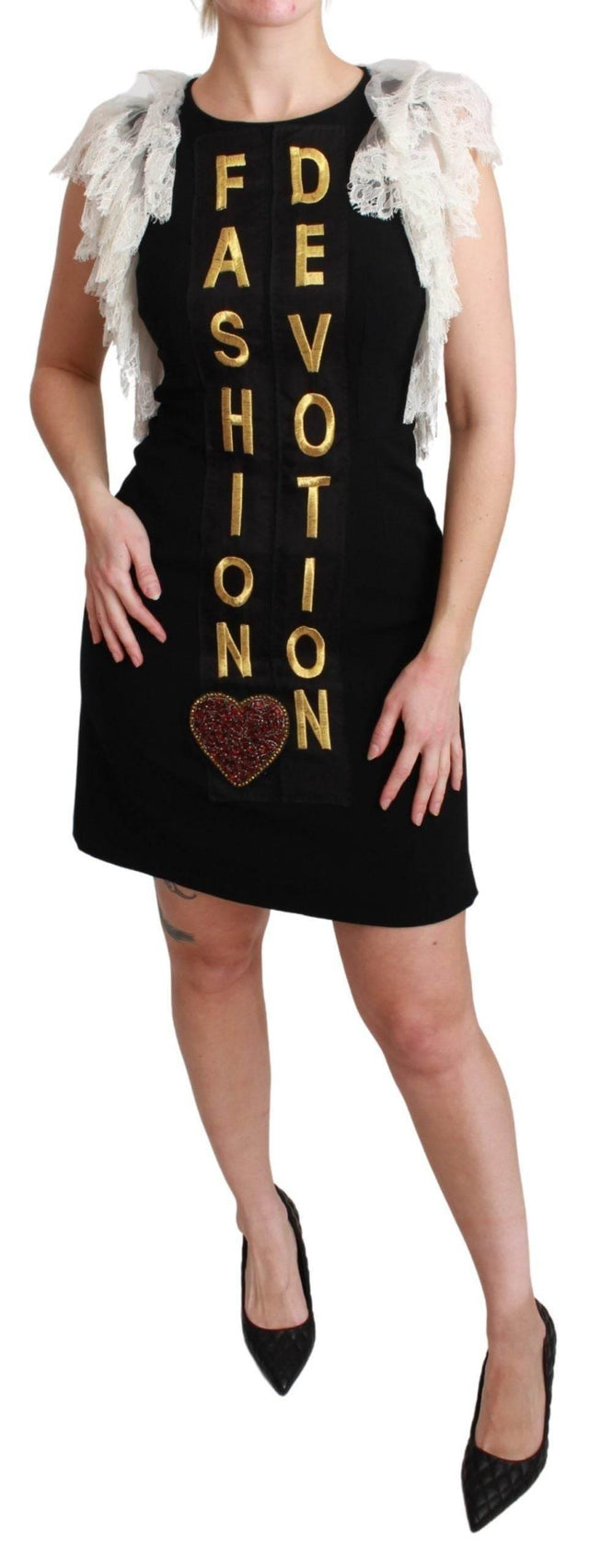 Dolce & Gabbana Black Fashion Devotion Sheath Mini Dress - Hilstor