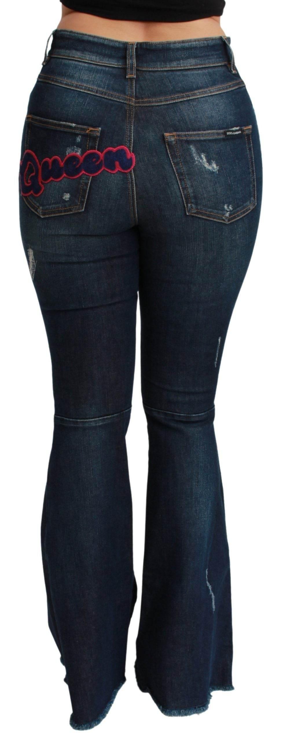 Dolce & Gabbana Blue Denim Cotton Stretch Flared Jeans - Hilstor