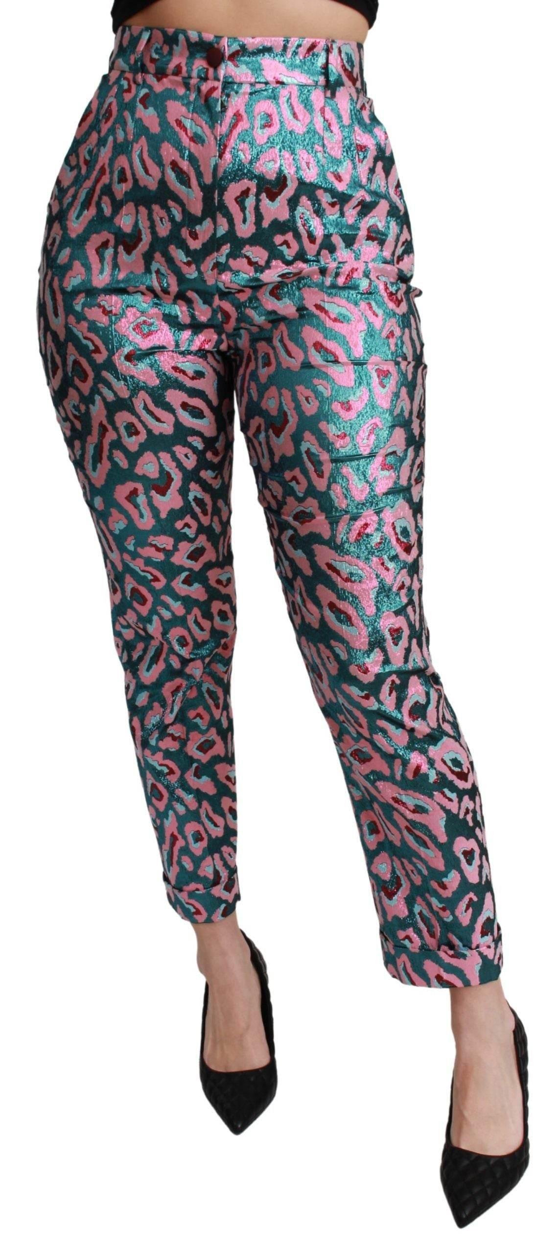 Dolce & Gabbana Elegant High Waist Cropped Silk Blend Pants - Hilstor