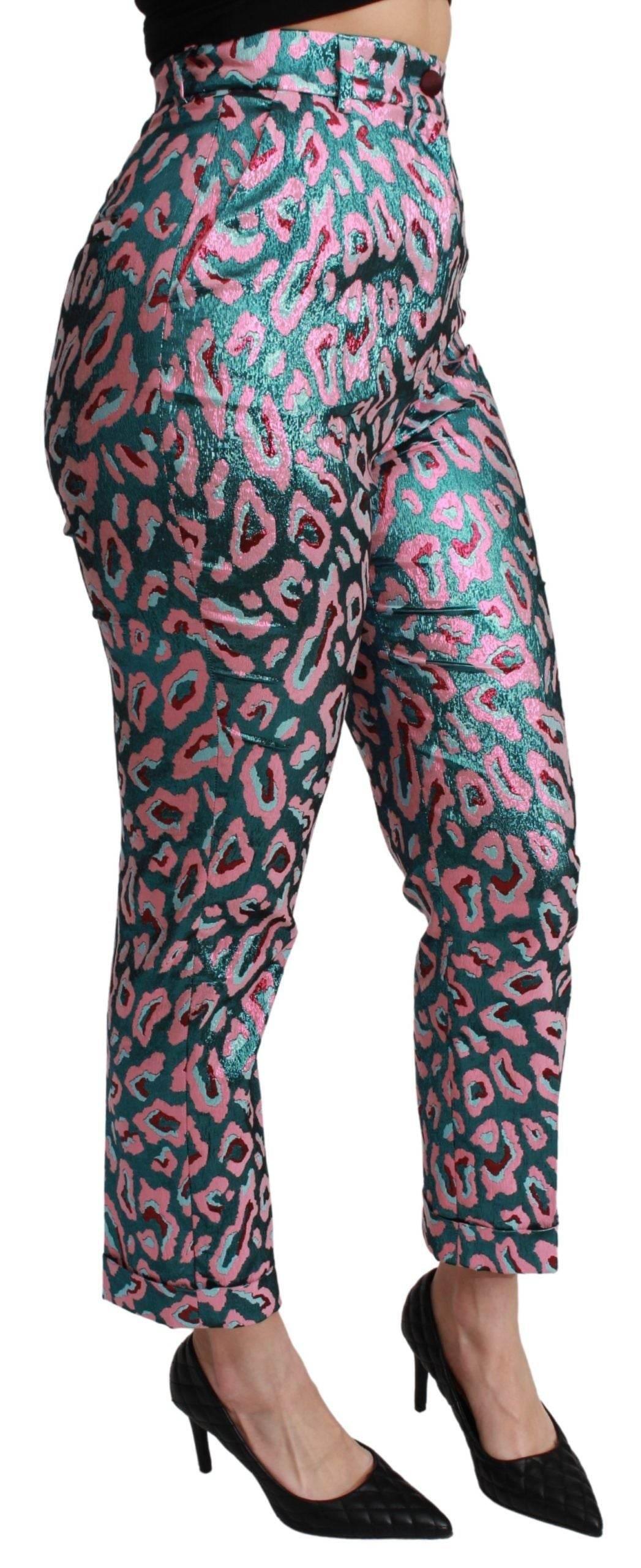 Dolce & Gabbana Elegant High Waist Cropped Silk Blend Pants - Hilstor