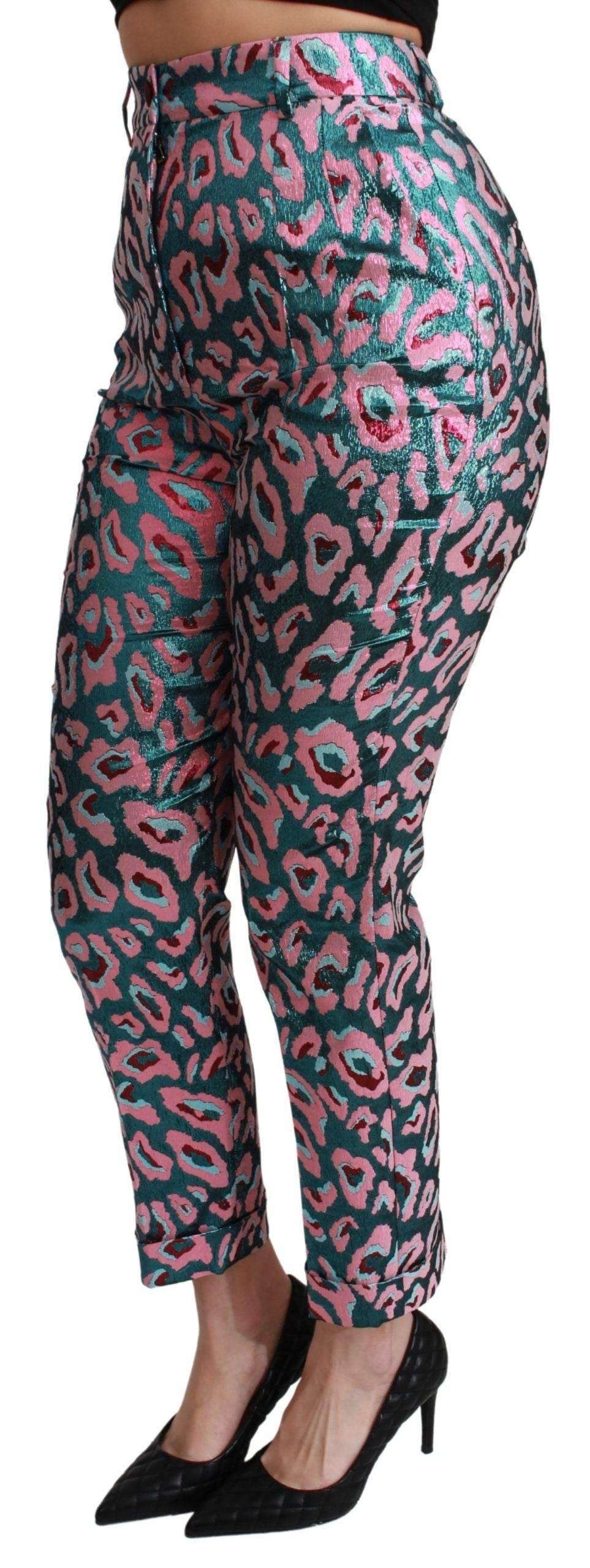 Dolce & Gabbana Elegant High Waist Cropped Silk Blend Pants - Hilstor