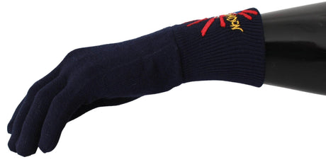 Dolce & Gabbana Blue Virgin Wool Unisex Gloves - Hilstor