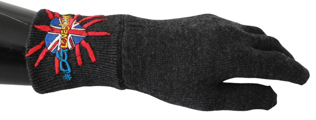 Dolce & Gabbana Gray Virgin Wool Unisex Gloves - Hilstor