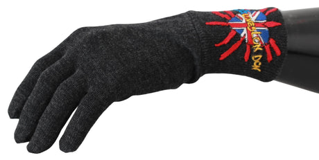Dolce & Gabbana Gray Virgin Wool Unisex Gloves - Hilstor