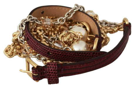 Dolce & Gabbana Crystal Studded Waist Belt in Purple - Hilstor