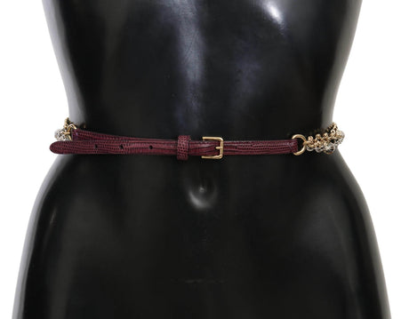 Dolce & Gabbana Crystal Studded Waist Belt in Purple - Hilstor