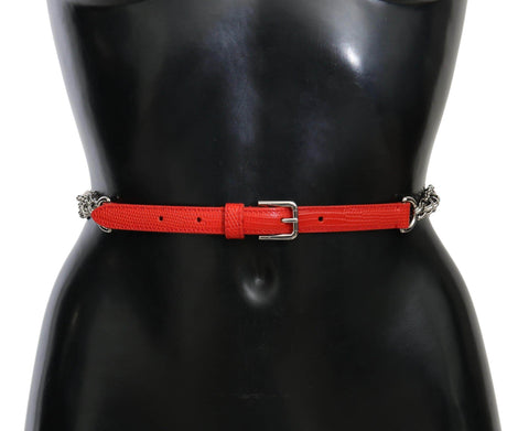 Dolce & Gabbana Elegant Floral Rose Waist Belt in Vibrant Red - Hilstor