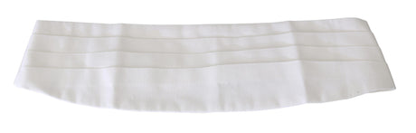 Dolce &amp; Gabbana Elegant Silke White Cummerbund
