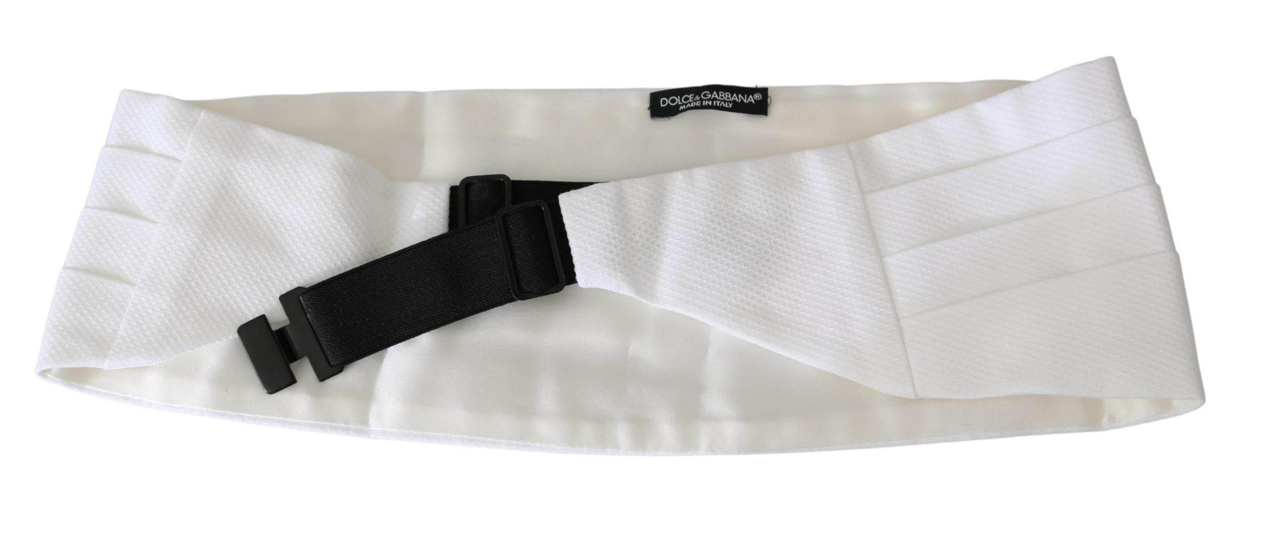 Dolce & Gabbana Elegant Silk White Cummerbund - Hilstor