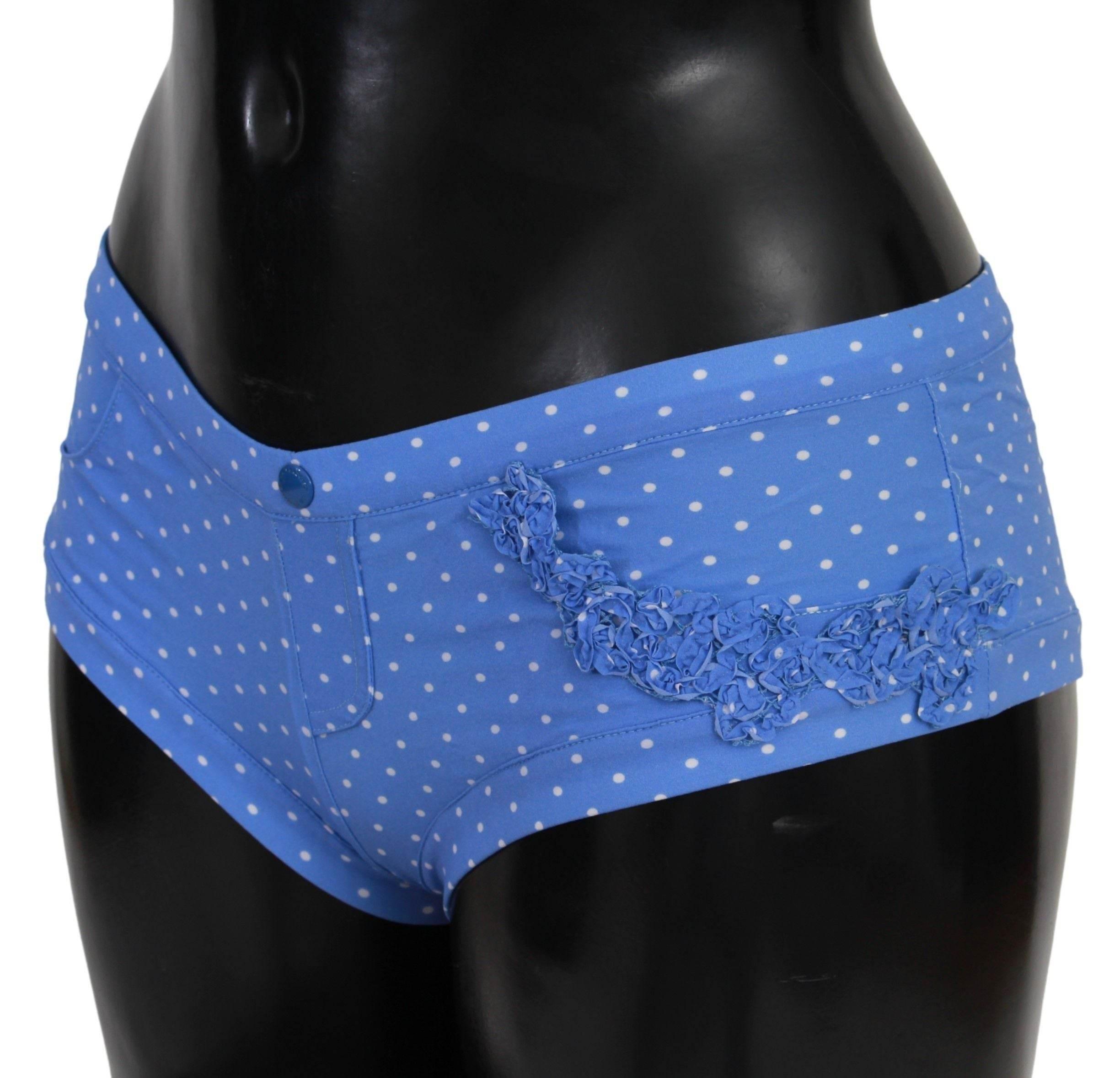 Ermanno Scervino Chic Blue Dotted Designer Bikini Set - Hilstor