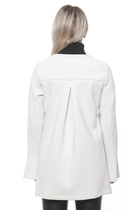 19V69 Italia Elegant White Neoprene Woman Coat - Hilstor