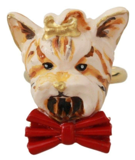 Dolce & Gabbana Chic Canine Gold-Tone Statement Ring - Hilstor