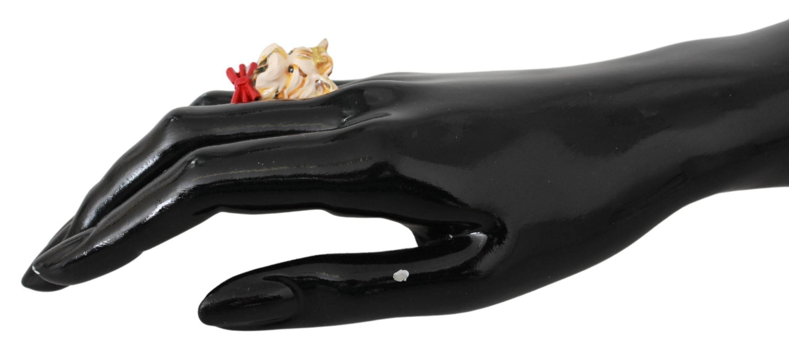 Dolce & Gabbana Chic Canine Gold-Tone Statement Ring - Hilstor
