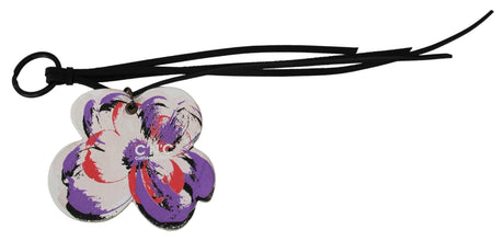 Costume National Elegant Black and White Leather Keychain - Hilstor