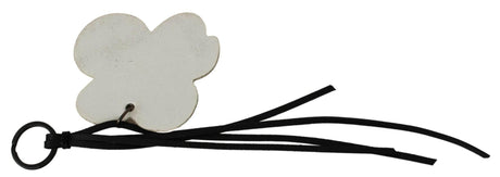 Costume National Elegant Black and White Leather Keychain - Hilstor
