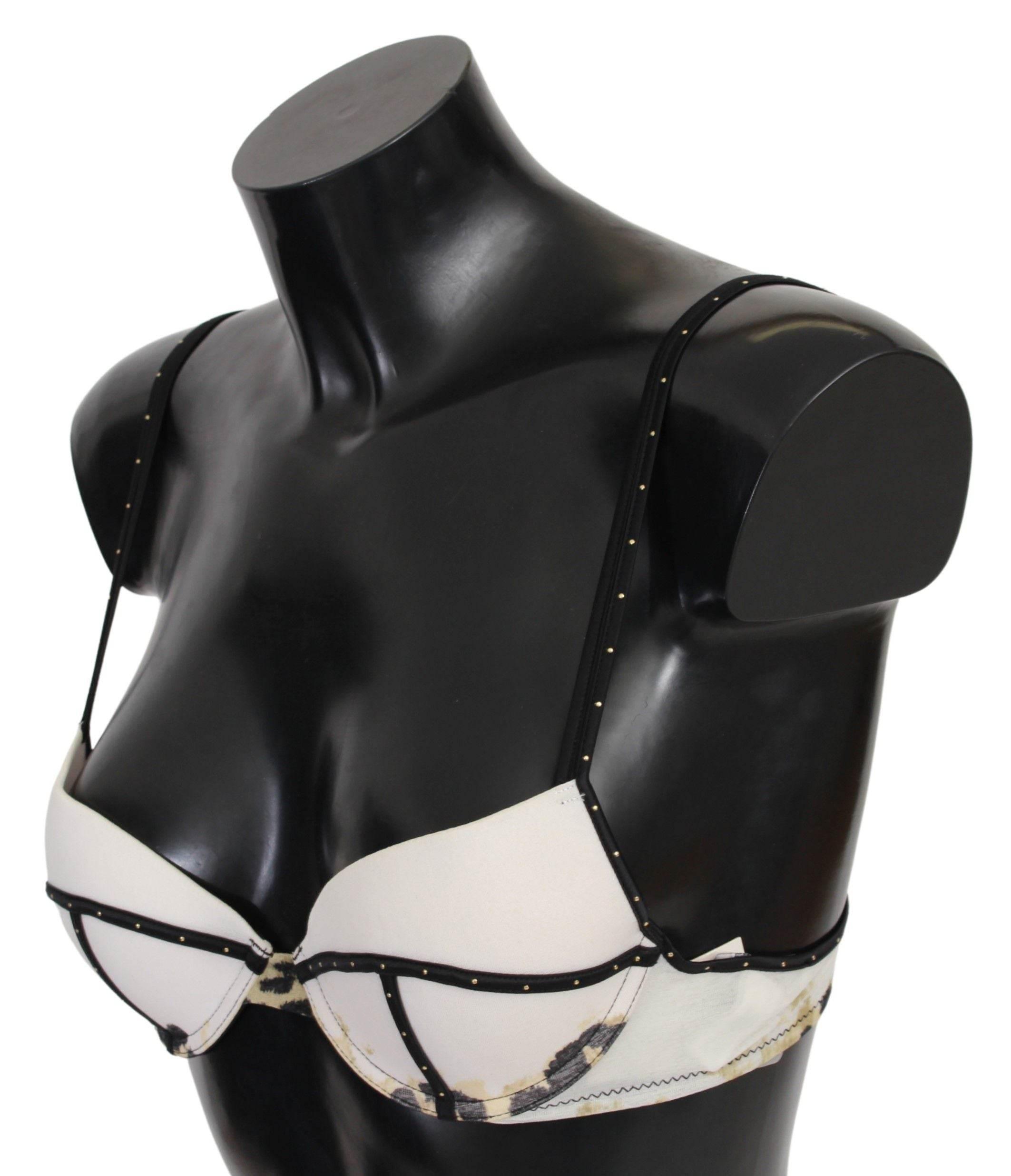 Just Cavalli Elegant White Push-Up Bra With Logo Details - Hilstor