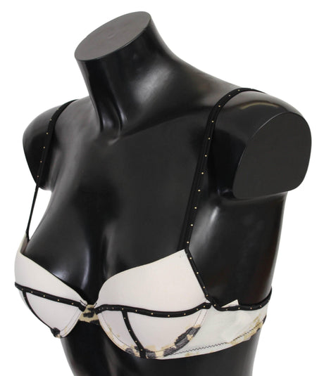 Just Cavalli Elegant White Push-Up Bra With Logo Details - Hilstor