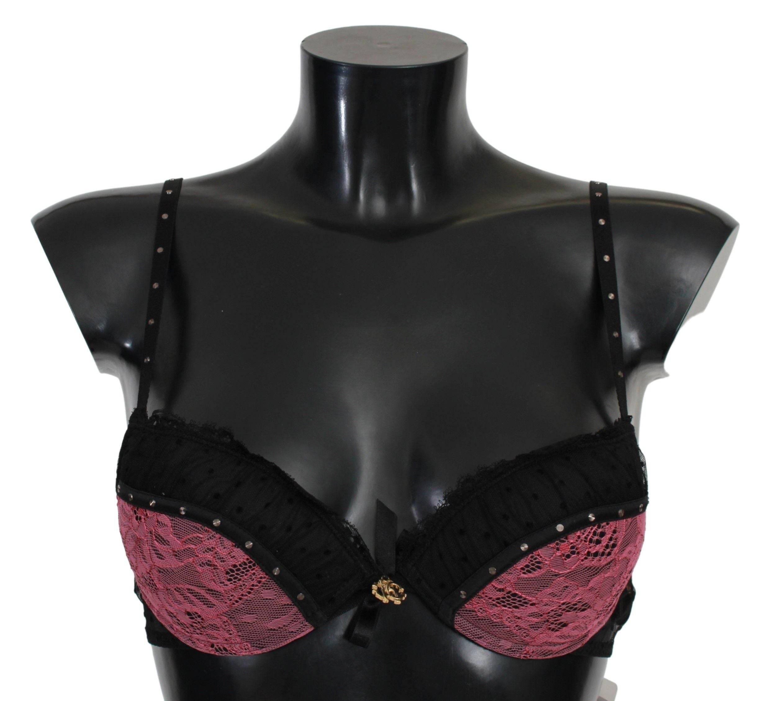 Roberto Cavalli Elegant Black Lace Push-Up Bra - Hilstor