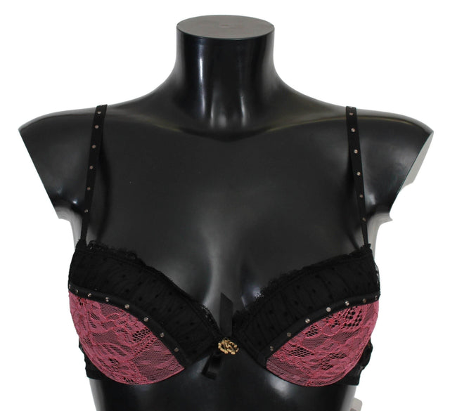 Roberto Cavalli Elegant Black Lace Push-Up Bra - Hilstor