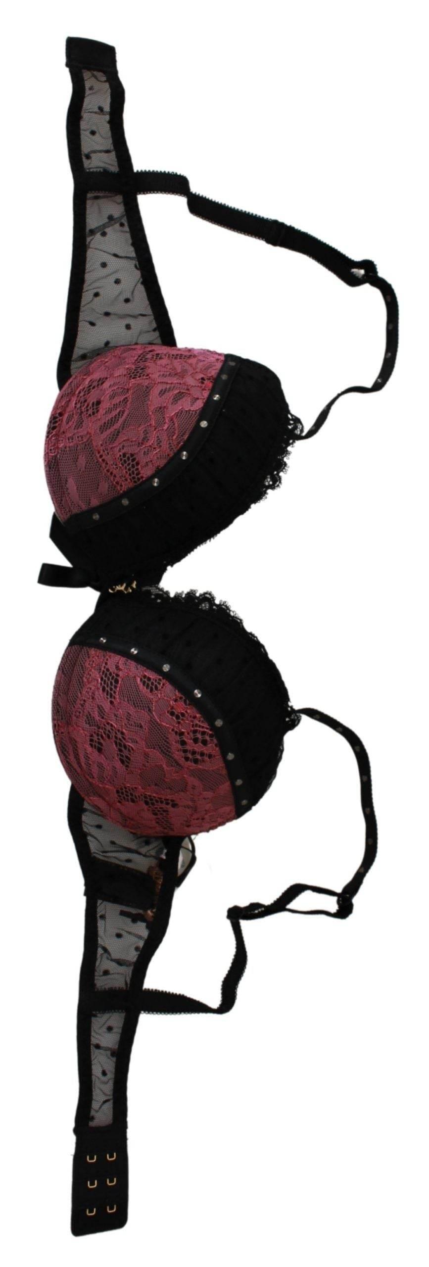 Roberto Cavalli Elegant Black Lace Push-Up Bra - Hilstor