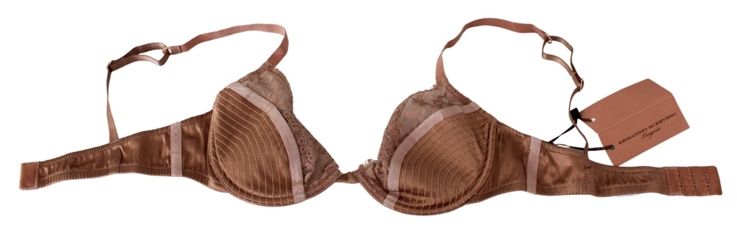 Ermanno Scervino Elegant Nude Lace Push-Up Bra - Hilstor